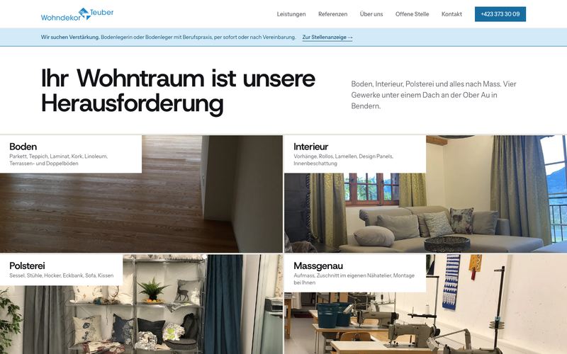 Startseite von wohndekor.li